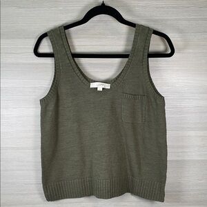LOFT Olive Pocket Sweater Tank Size Small